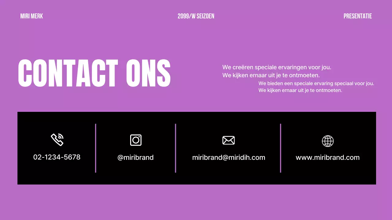 Een eenvoudig merkstatement in zwart en paars