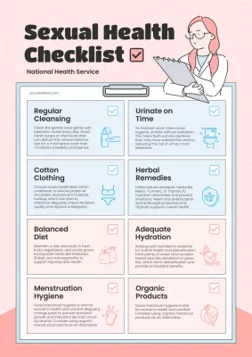 Pink Minimal Health Checklist Poster