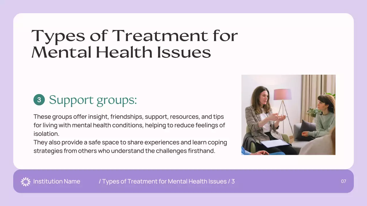 Purple Simple Mental Health Guide Presentation