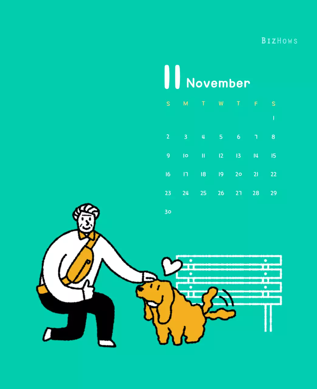 Nieuwjaarskalender met schattige illustraties