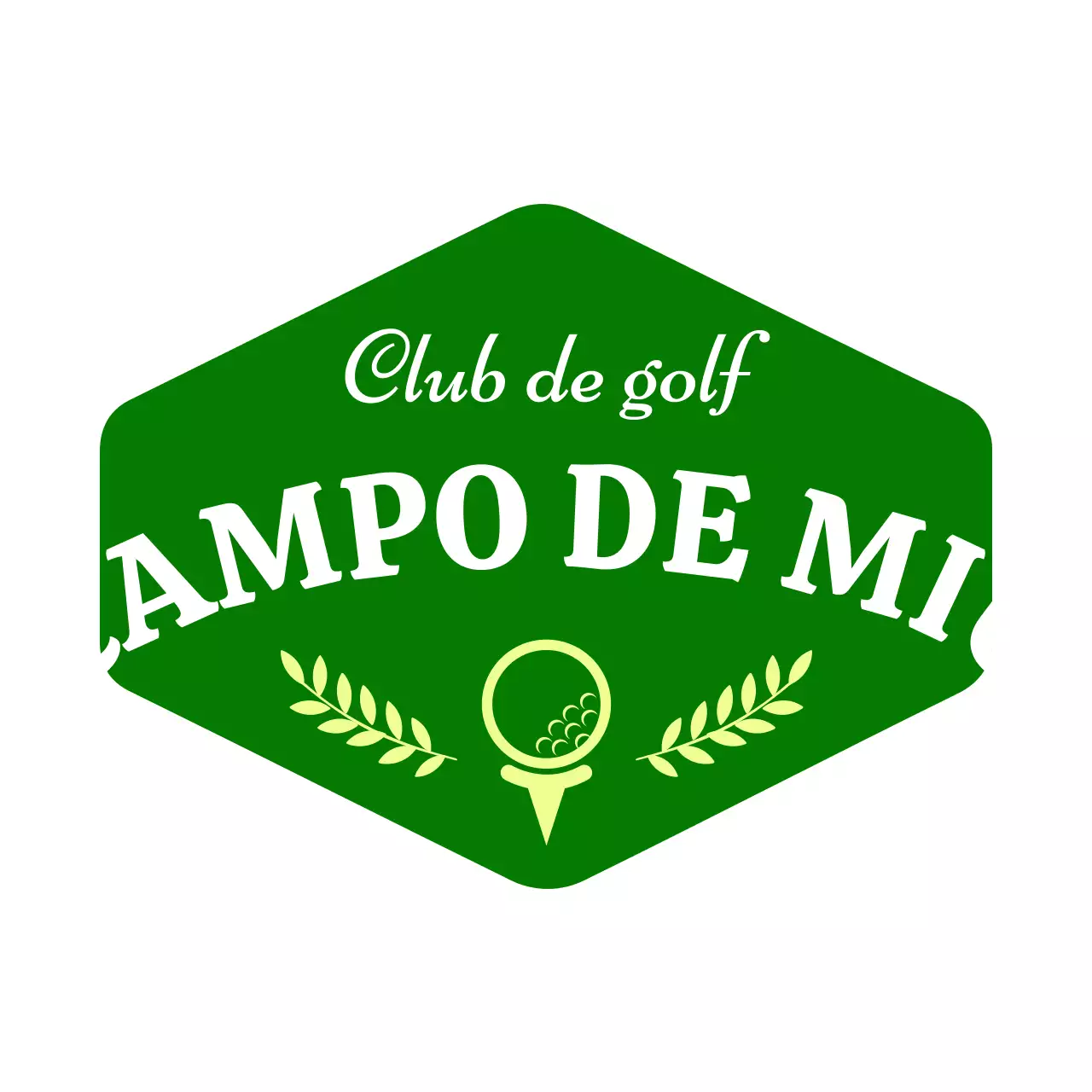 Logotipo para promocionar un club de golf en forma de símbolo de un green.