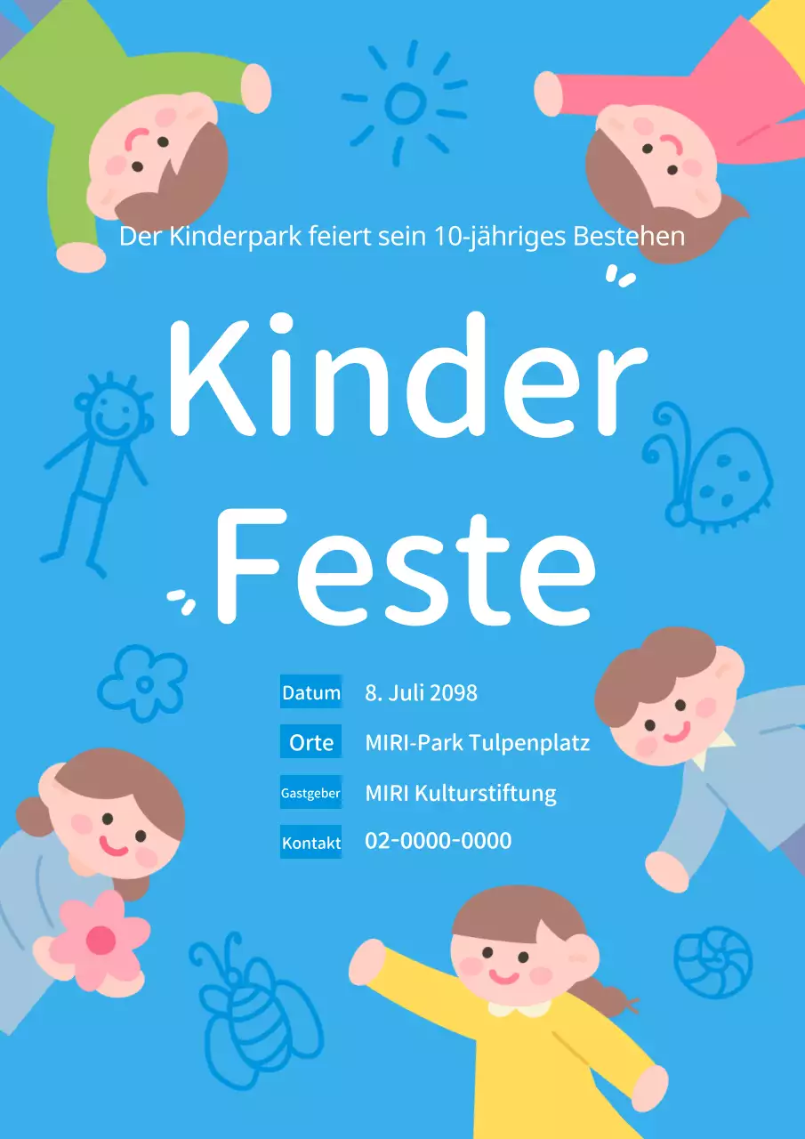 Förderung eines hellblauen Kinderfestes