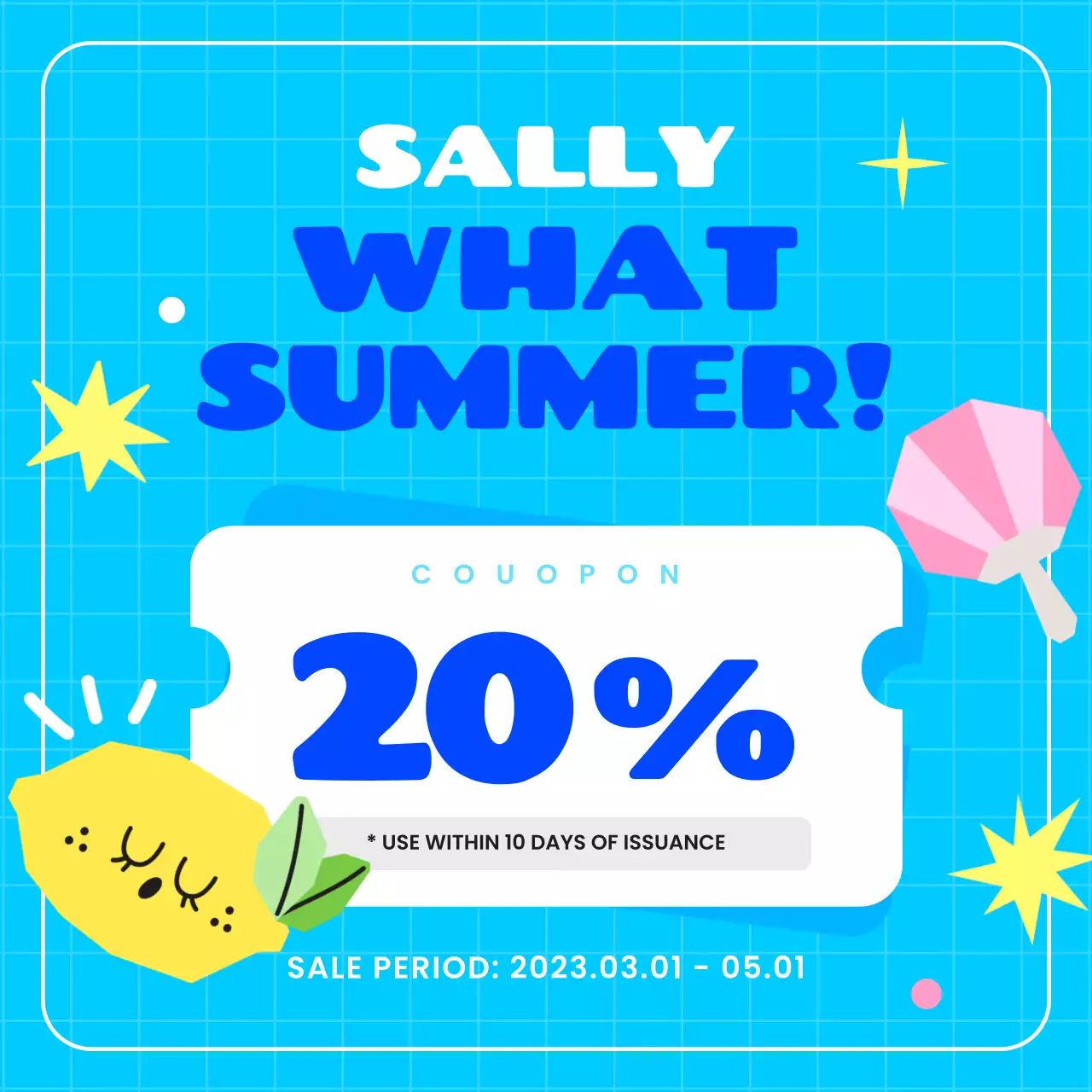 Blue Trendy Summer Promotion Instagram Carousel