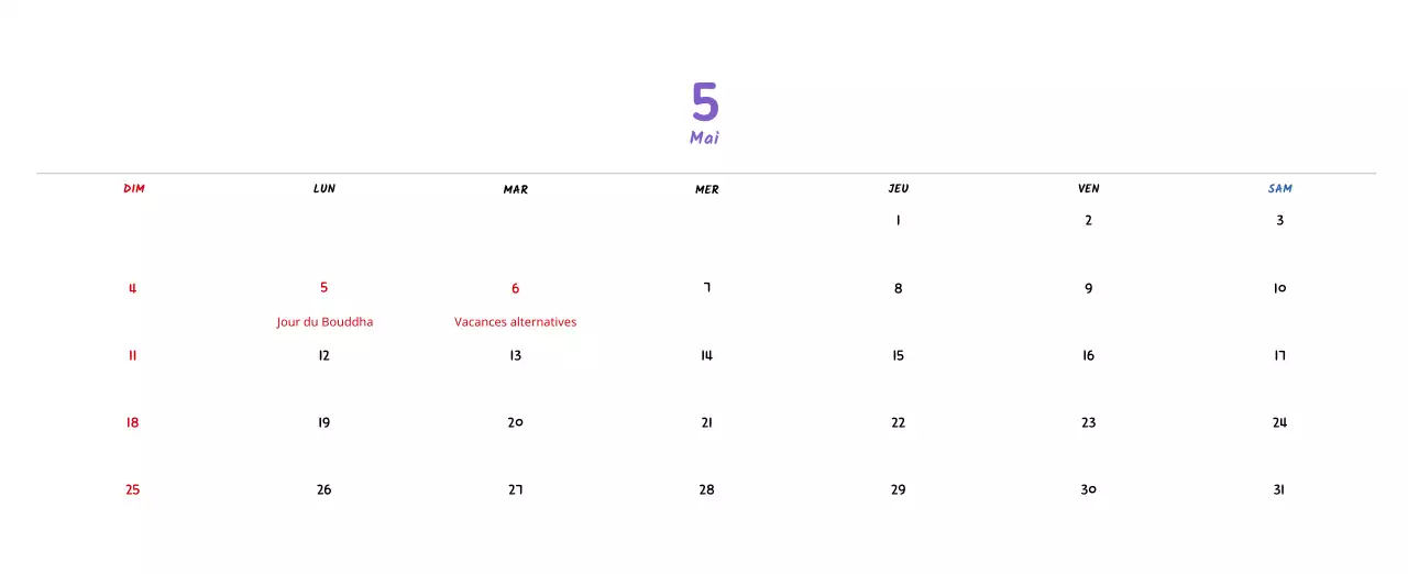 Calendrier du Nouvel An avec de jolies illustrations