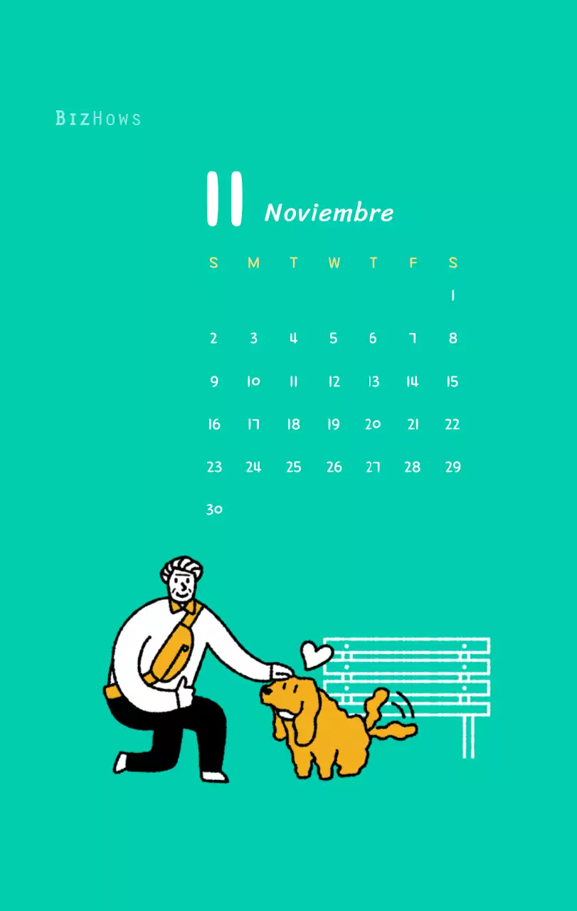 Calendario de Año Nuevo con simpáticas ilustraciones