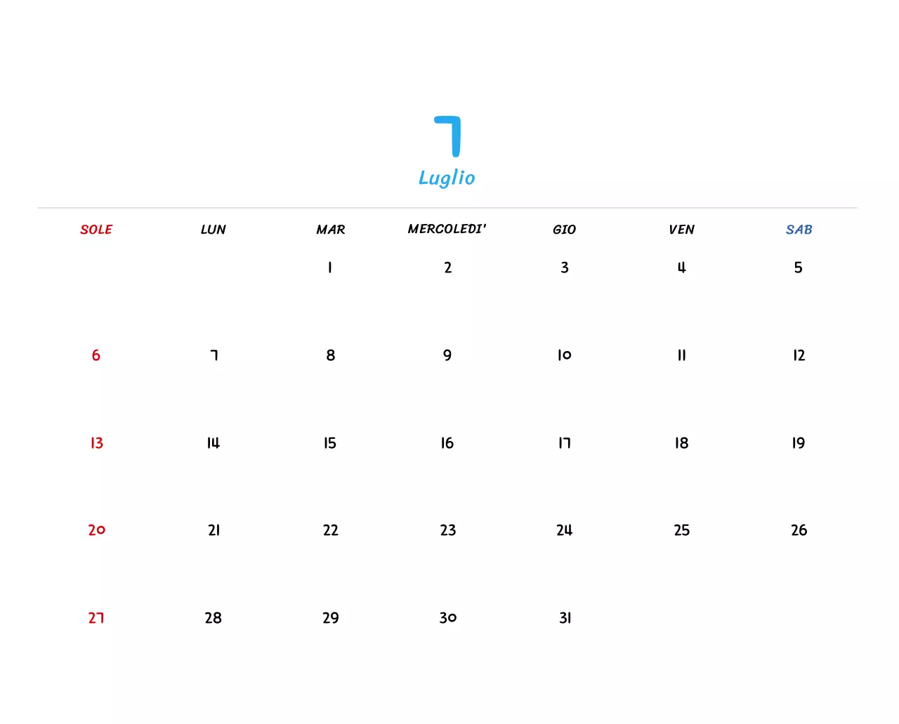 Calendario di Capodanno con simpatiche illustrazioni