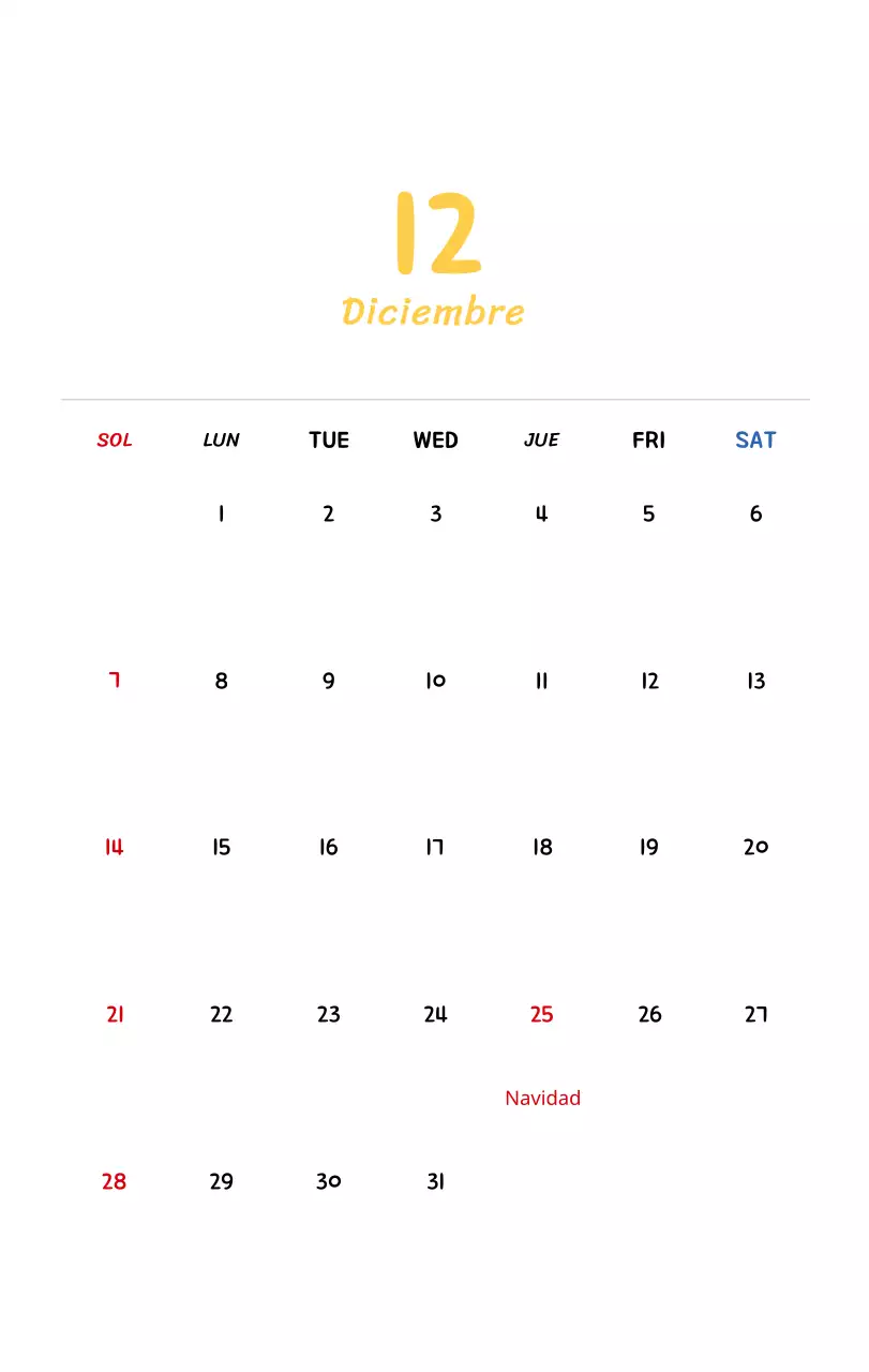 Calendario de Año Nuevo con simpáticas ilustraciones