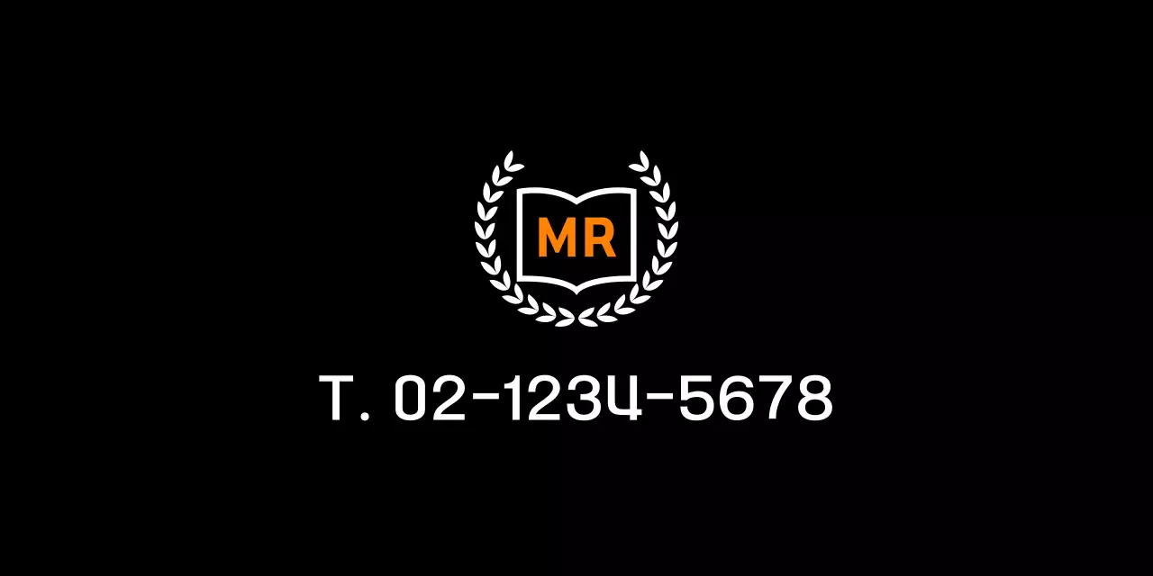 Language school with orange and white laurel decorations