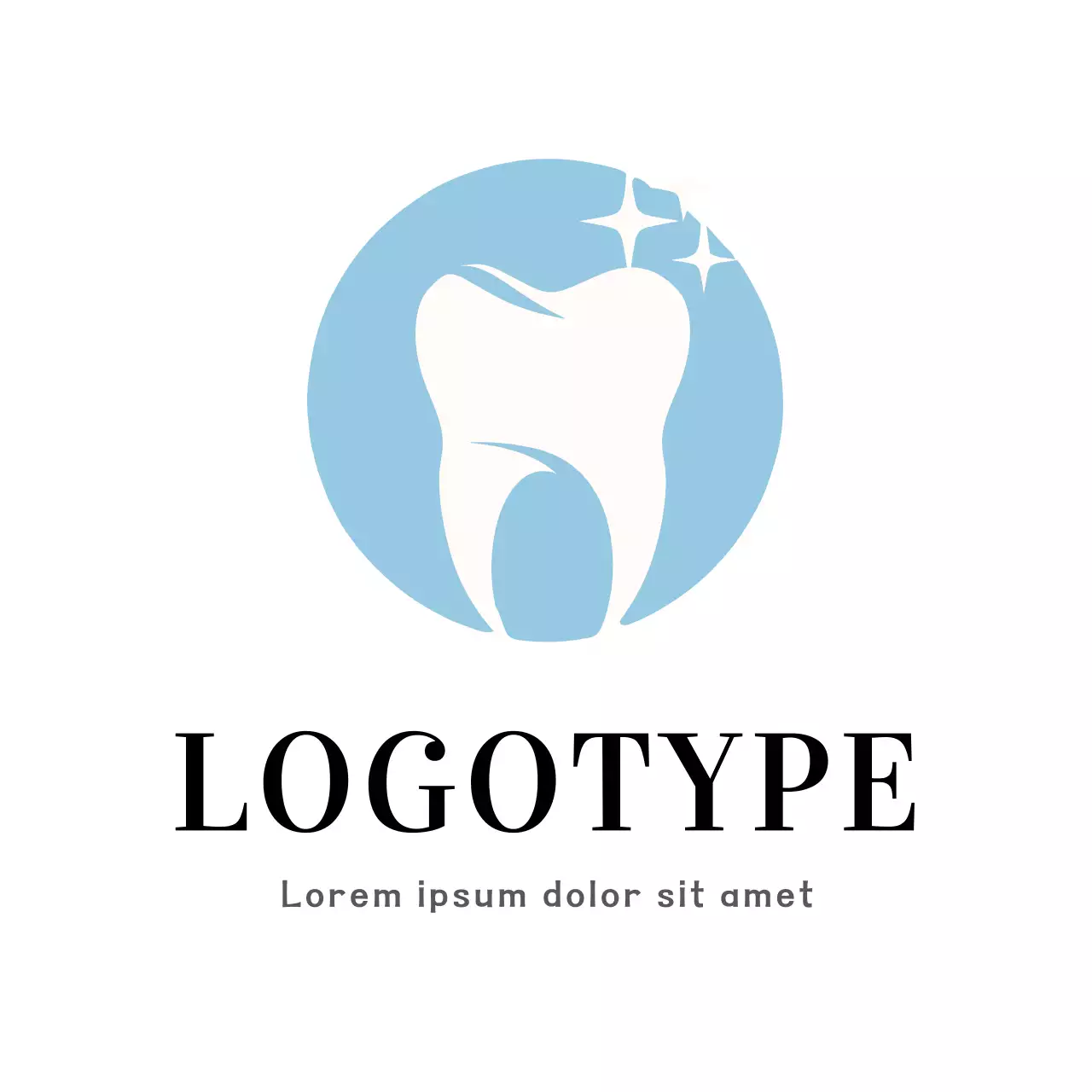 Blue Simple Dental Design Logo