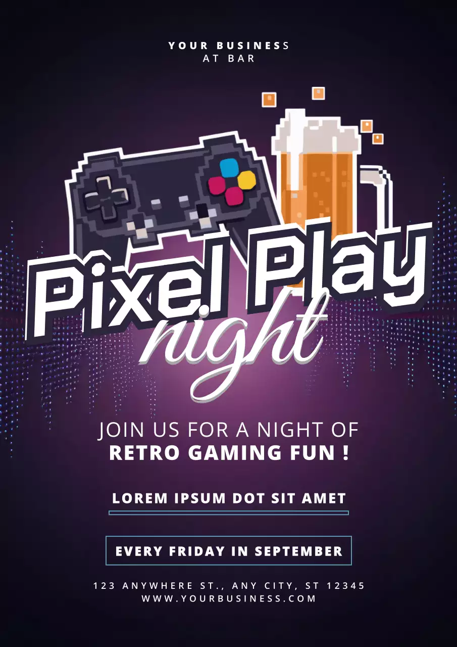Purple Retro Gaming Event Poster