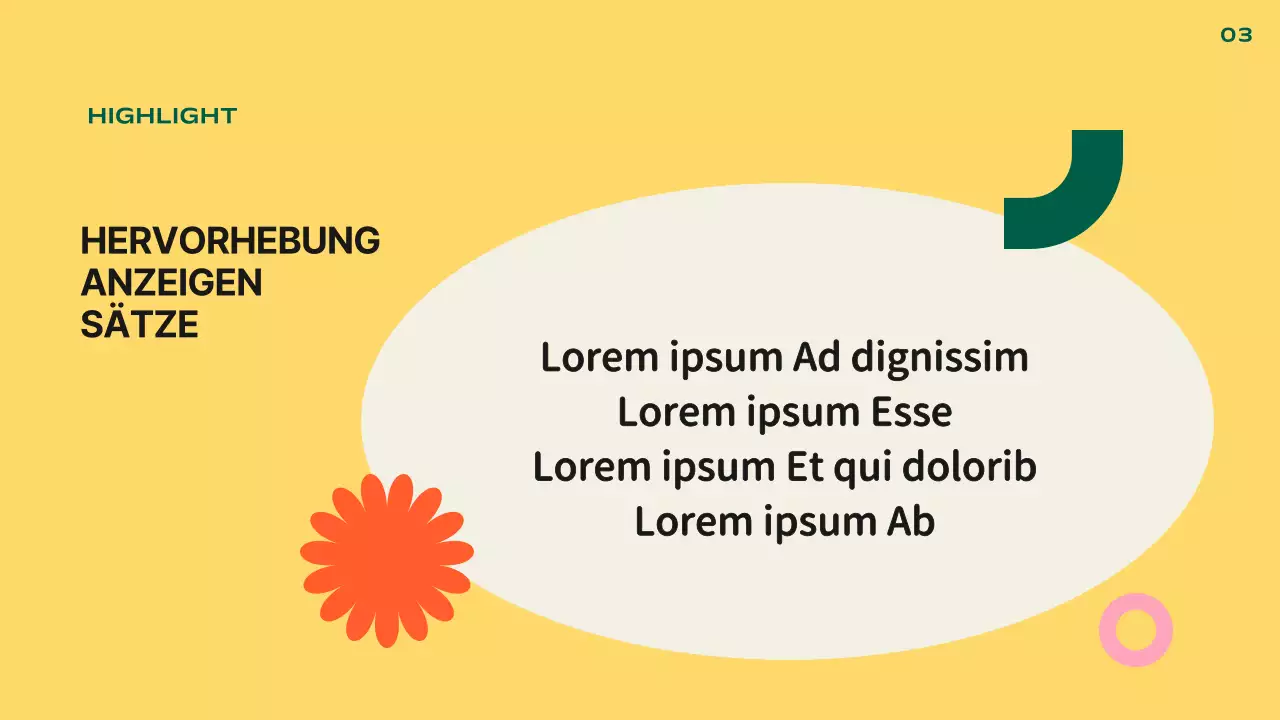 Kitschige Standard-Layout-Darstellung in Orange und Gelb