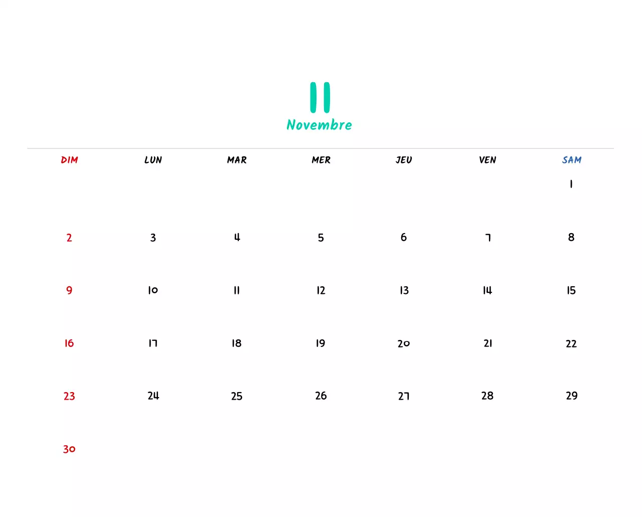 Calendrier du Nouvel An avec de jolies illustrations