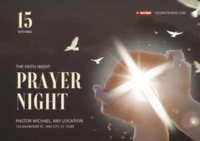 Brown Classic Prayer Announcement Poster