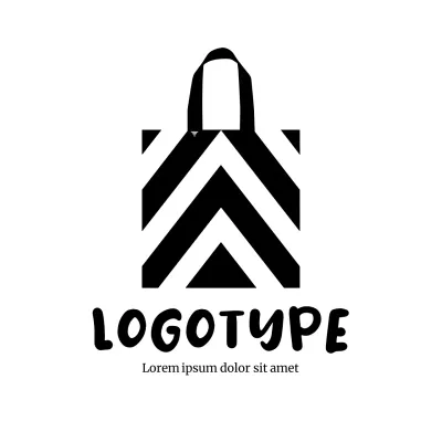 Black Geometric Shopping Logo