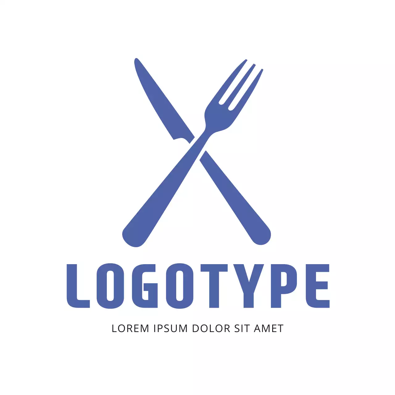 Blue Minimal Restaurant Logo