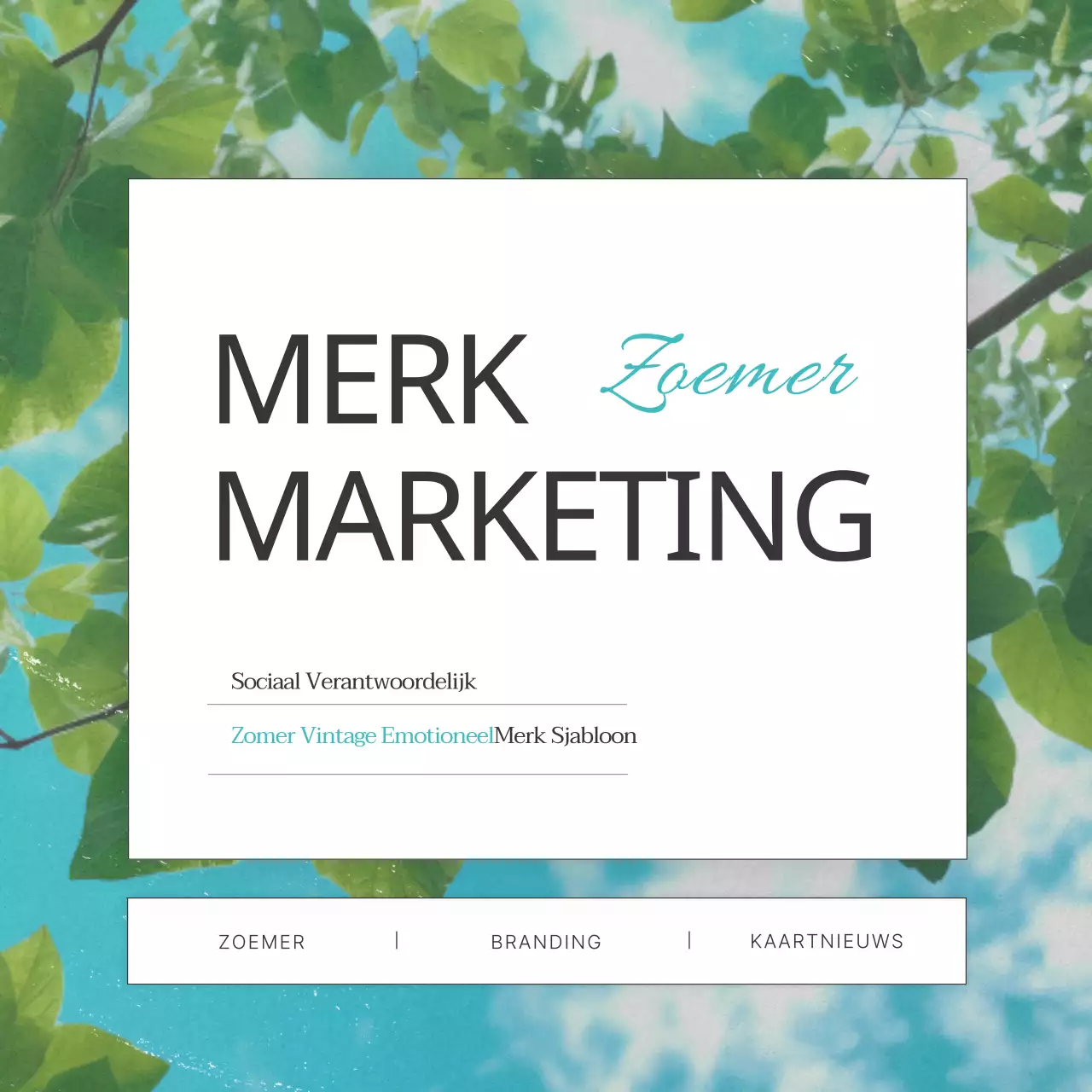 Een branded social media-post met een groen, vintage zomerthema