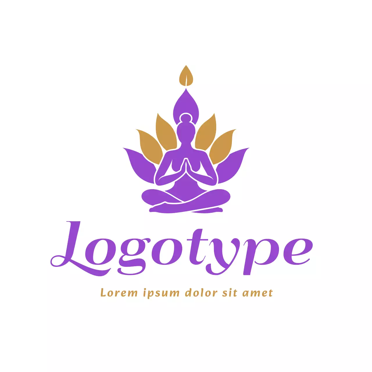 Purple Minimal Meditation Logo