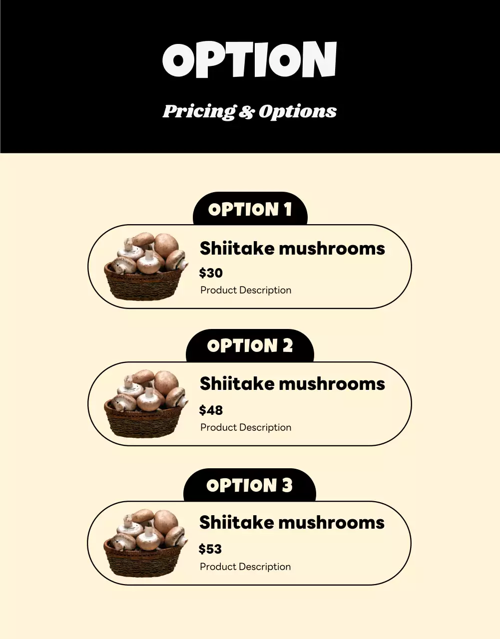 Beige Simple Mushroom Promotion Poster