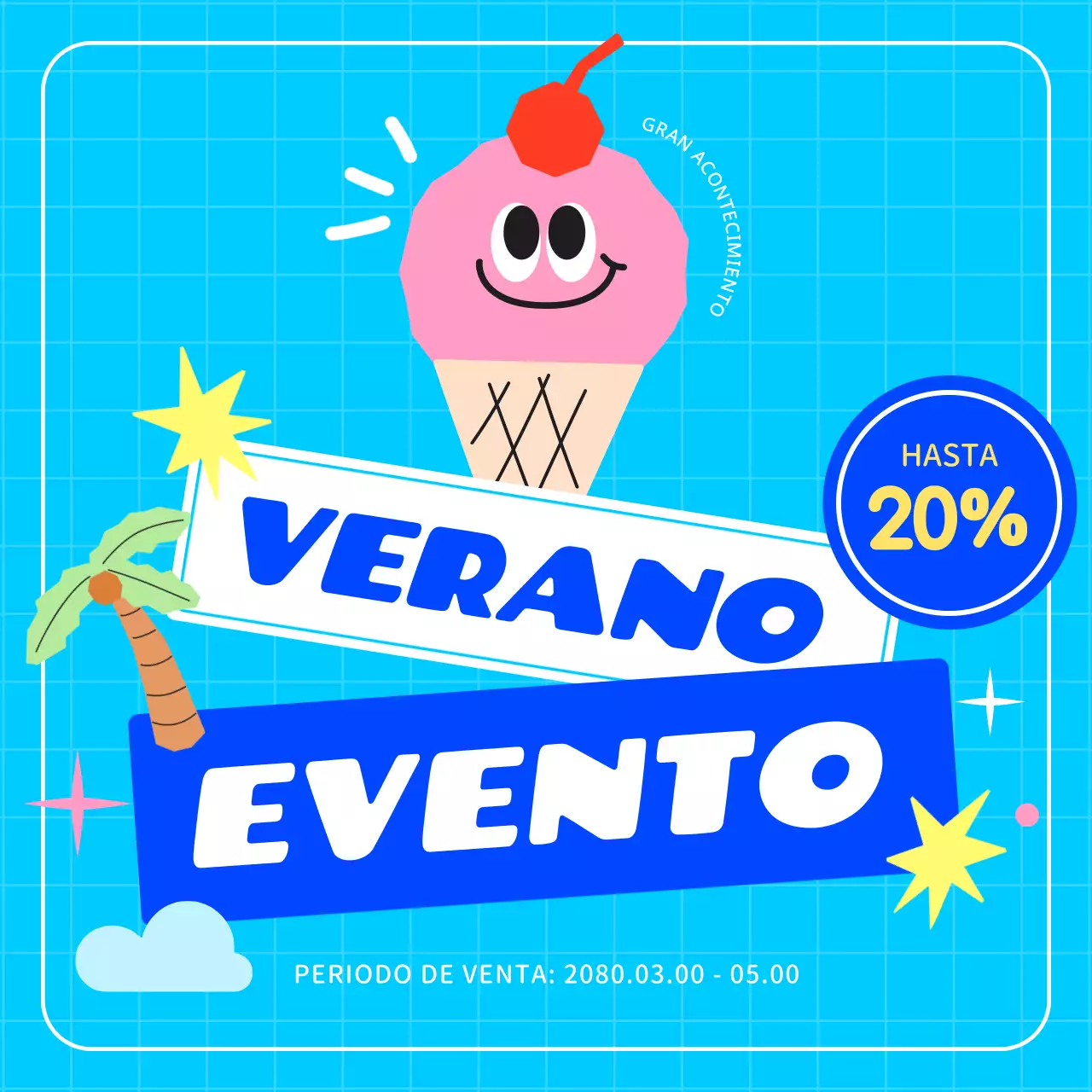 Promocione sus eventos de verano en azul claro