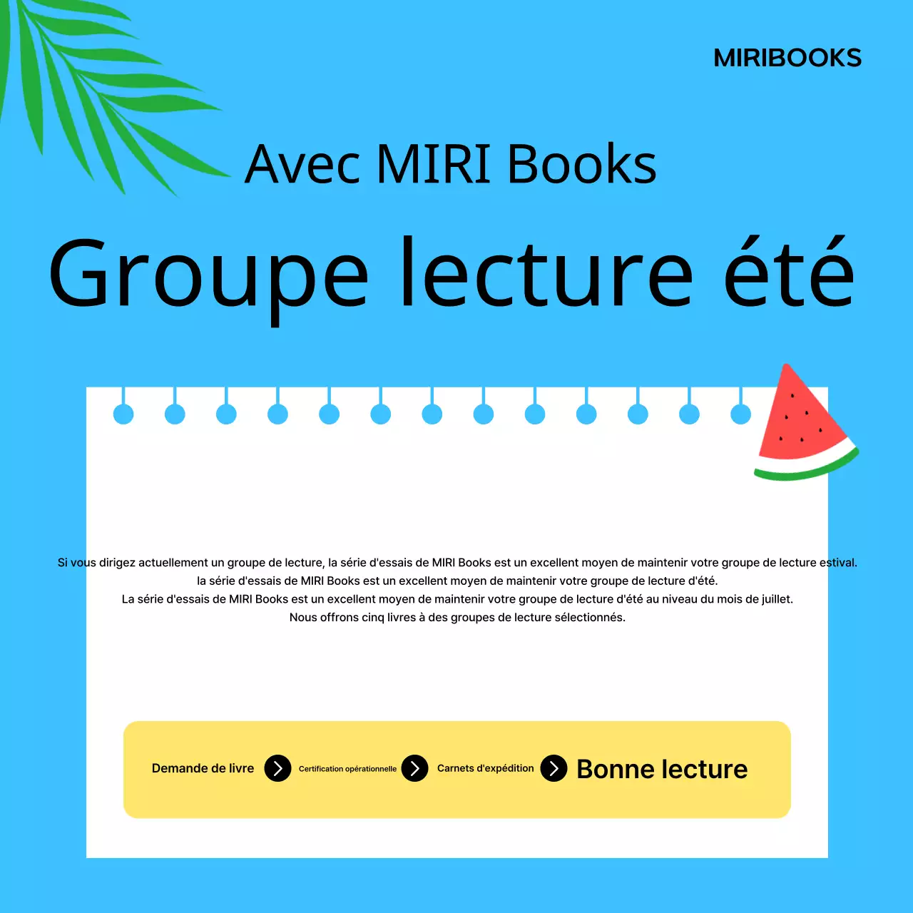 Promouvoir un club de lecture estival minimaliste en jaune et bleu