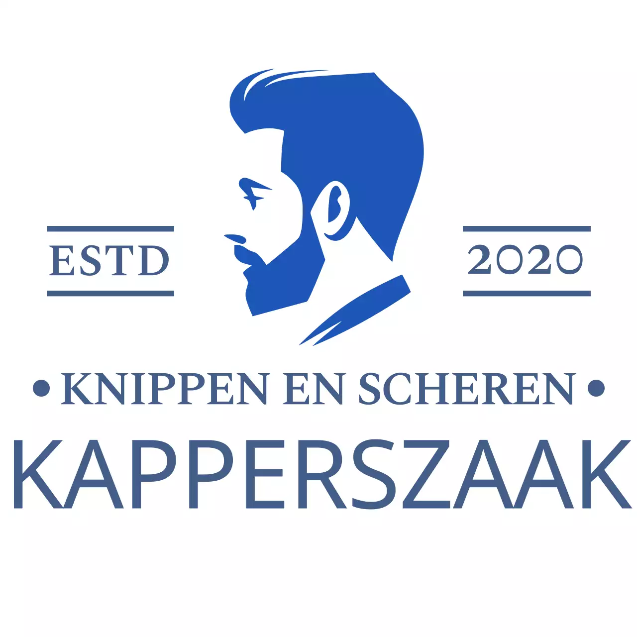 Een blauwe klassieke kapperszaak promoten