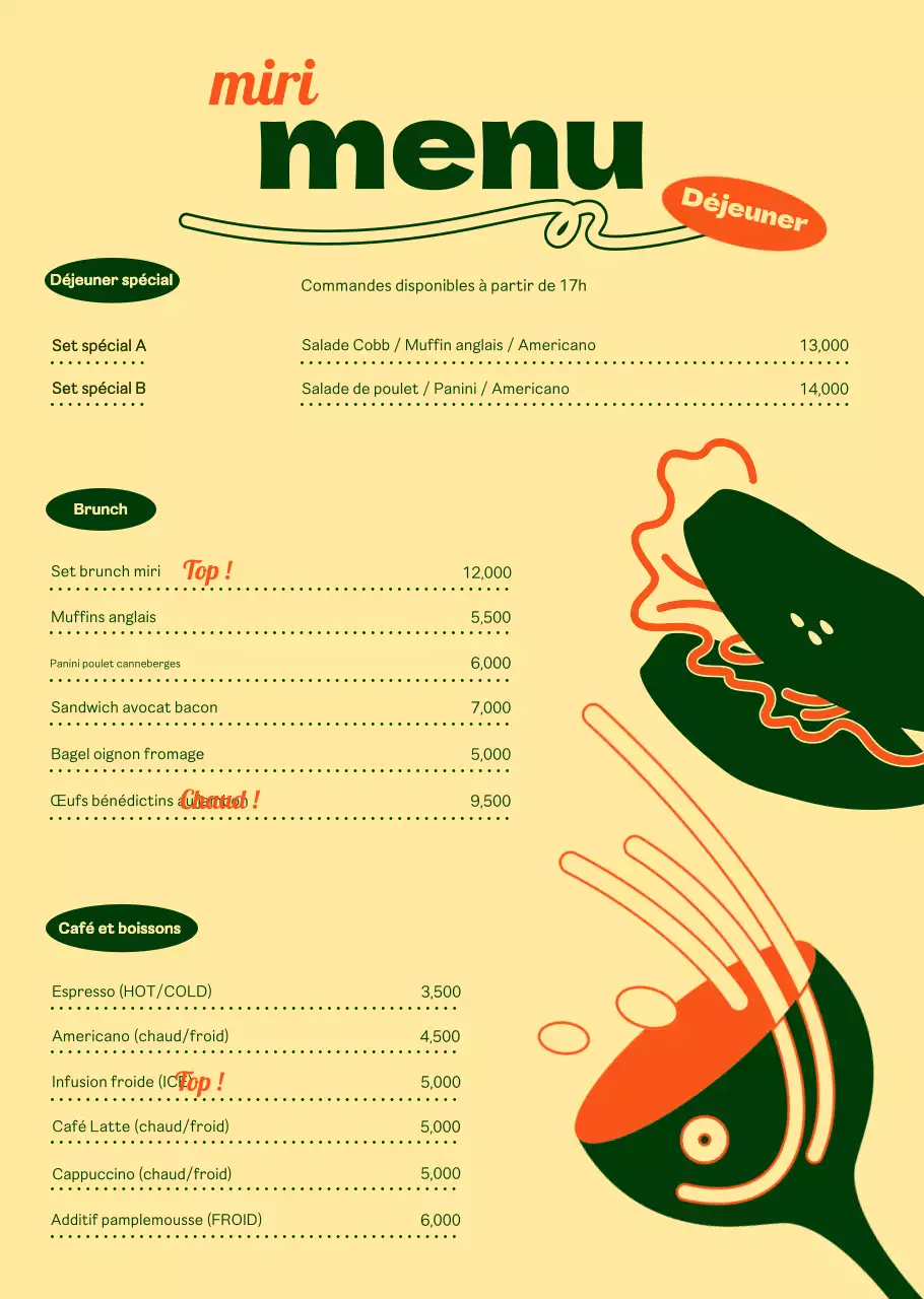 A propos du menu chic du brunch en vert et ivoire