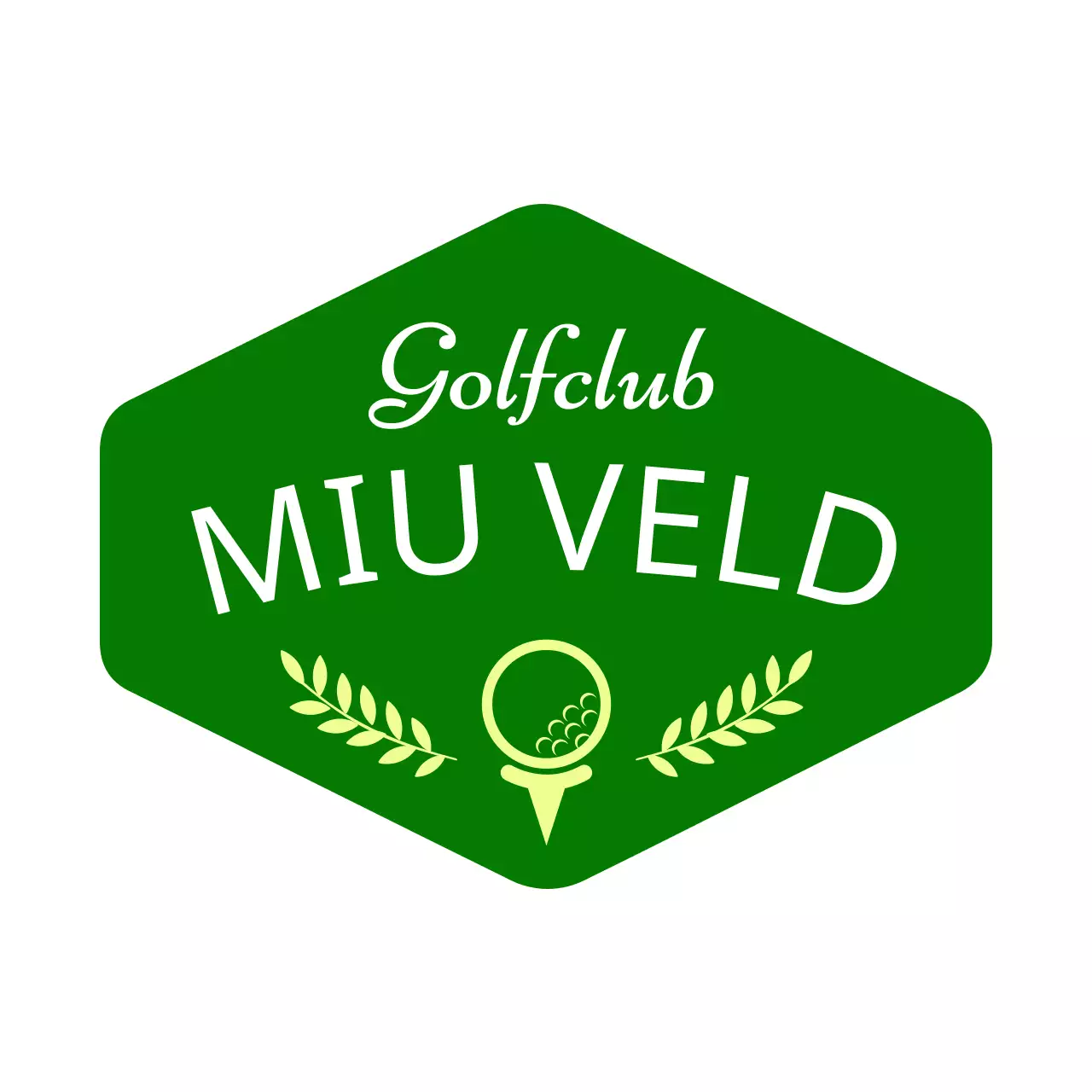 Logo voor het promoten van een golfclub in de vorm van een symbool van een green.
