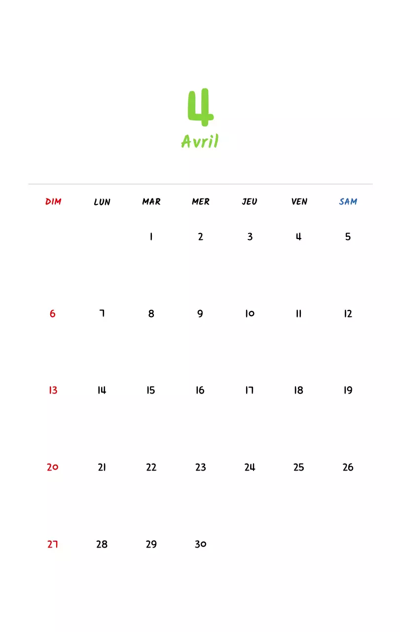 Calendrier du Nouvel An avec de jolies illustrations