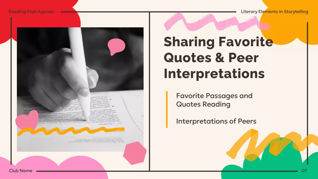 Colorful Modern Reading Agenda Presentation