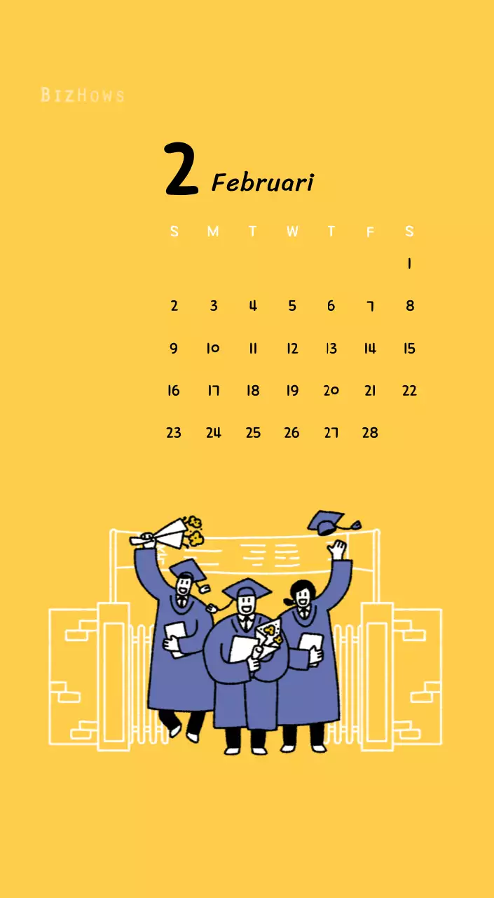 Nieuwjaarskalender met schattige illustraties