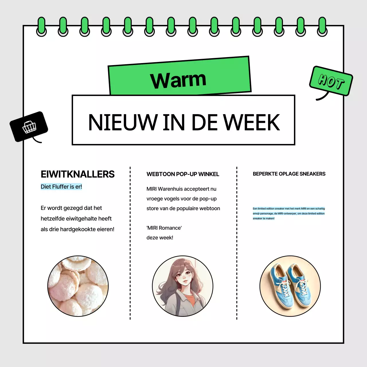 Een limoengroene, minimalistische marketingnieuwsbrief