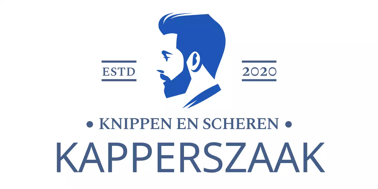 Een blauwe klassieke kapperszaak promoten