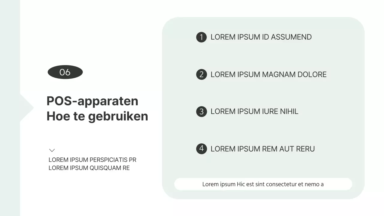Eenvoudige winkelhandleiding in wit en Mint Training Resources