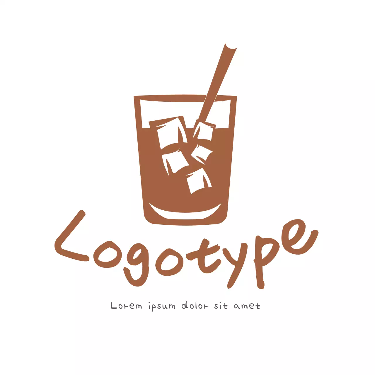 Brown Minimal Drink Logo