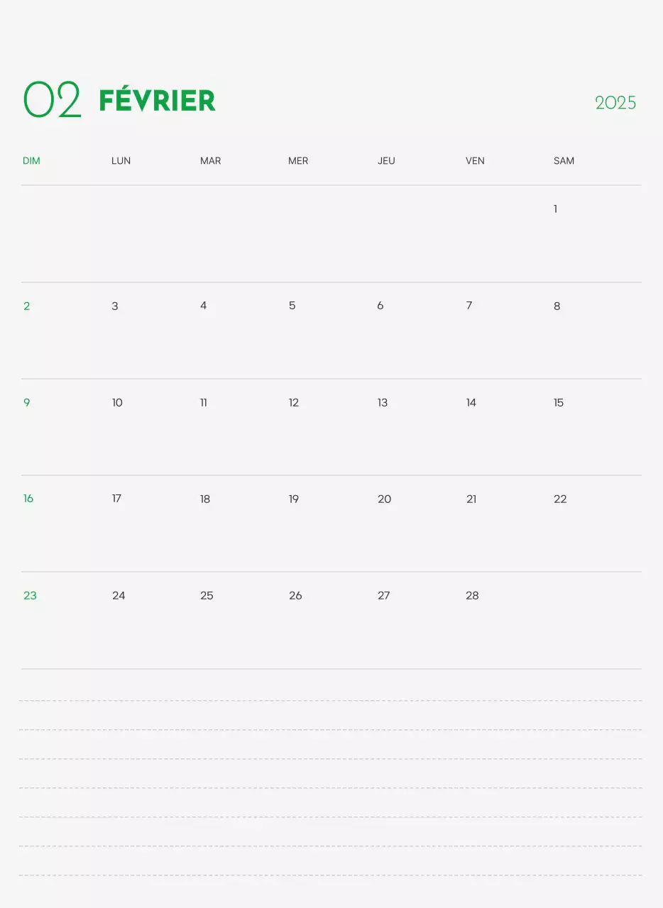 Un calendrier avec une photo de chiot et un message mignon dans une couleur verte.