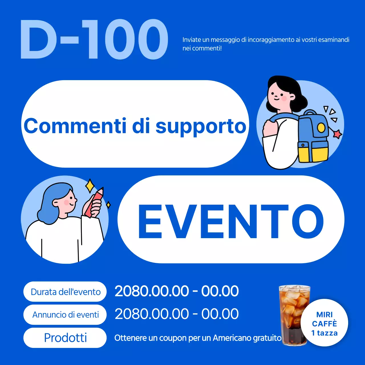 Azzurro e semplice, tifo per l'annuncio dell'evento degli esaminati
