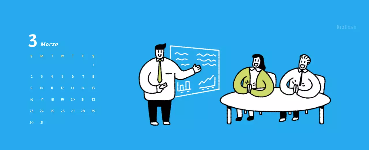 Calendario de Año Nuevo con simpáticas ilustraciones