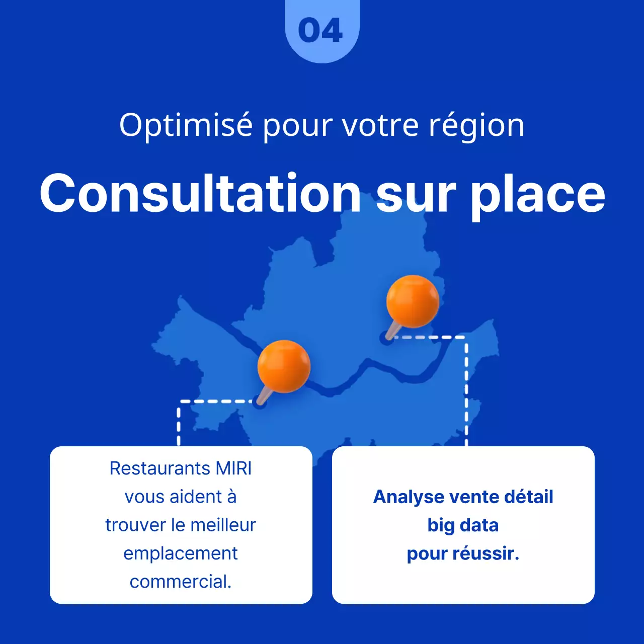 Un terrain de franchise propre, bleu et orange