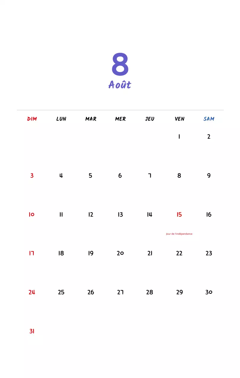 Calendrier du Nouvel An avec de jolies illustrations