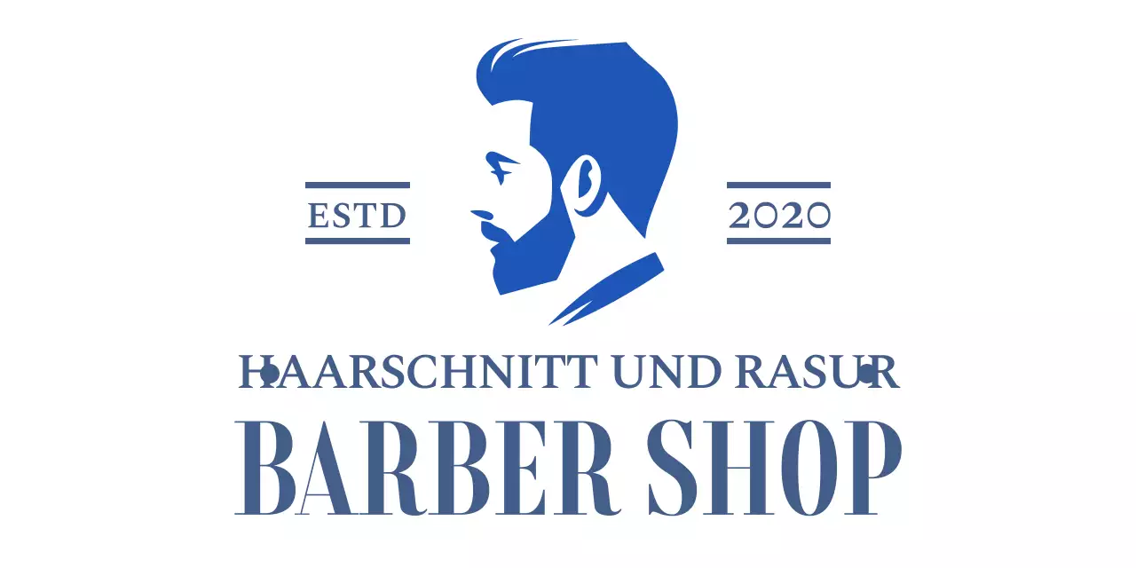 Förderung eines klassischen blauen Friseursalons