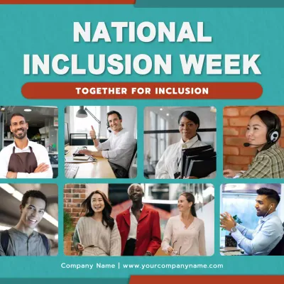 Teal Modern Inclusion Promotion Social Media Post