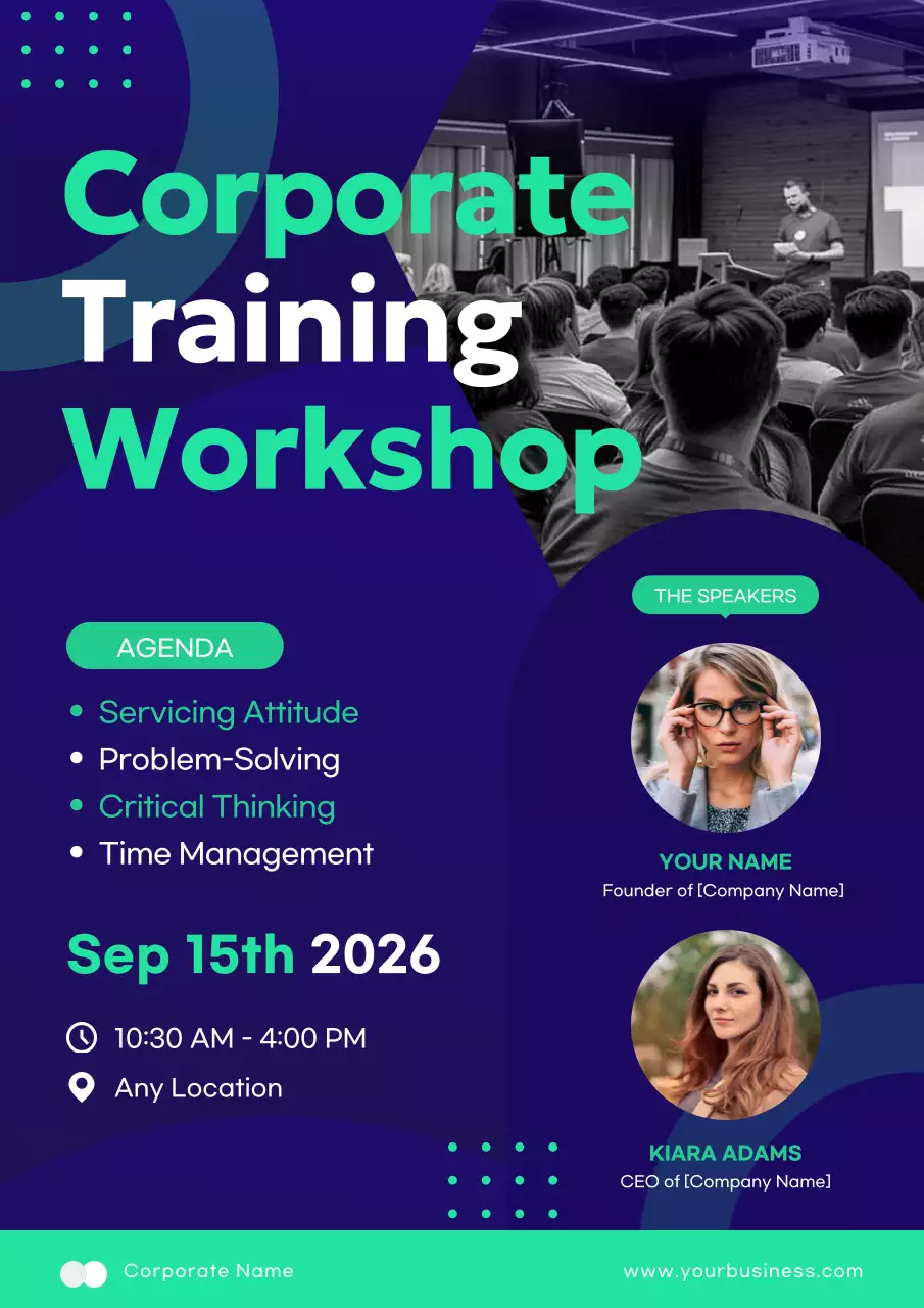 Blue Modern Training Announcement Poster