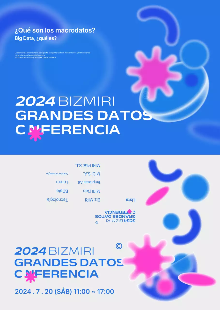 Guía de conferencias corporativas de moda en azul y gris