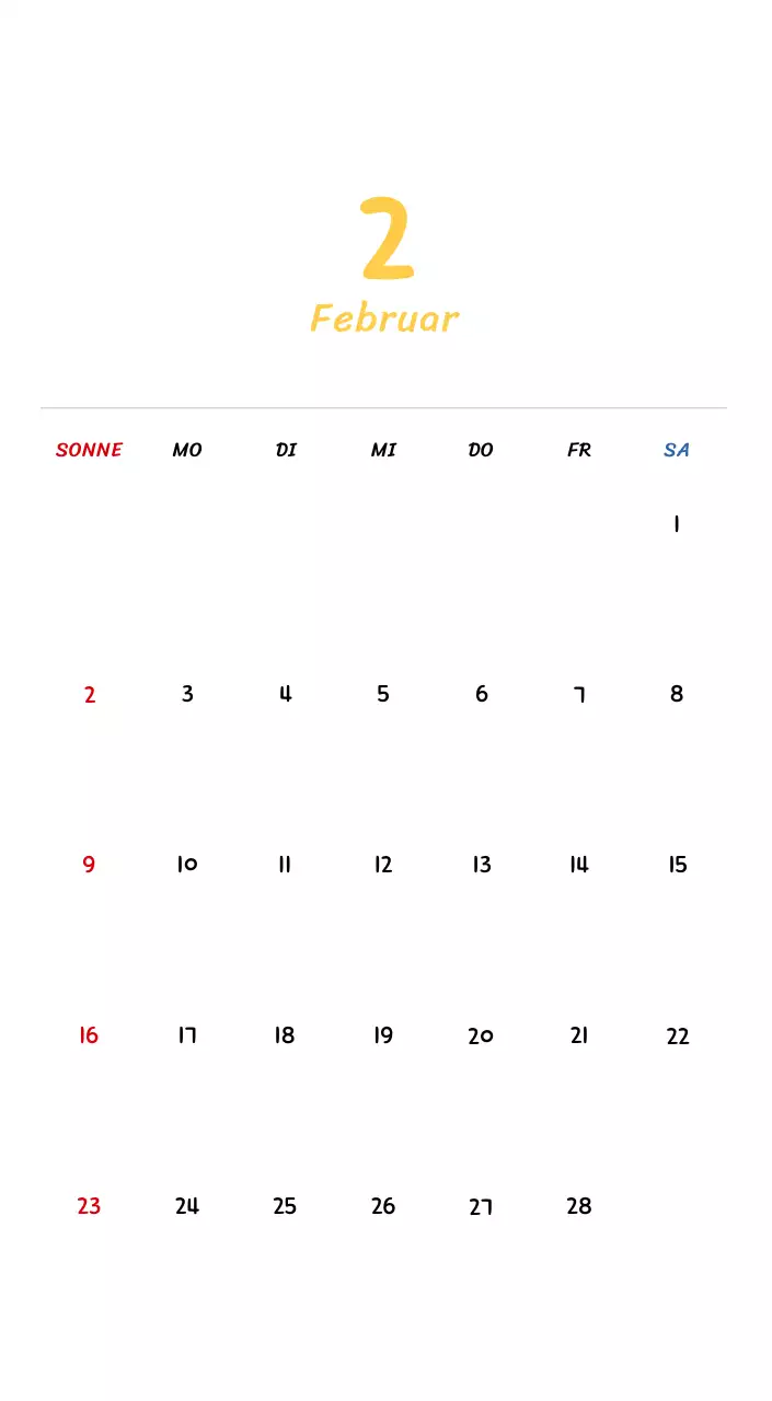 Neujahrskalender mit niedlichen Illustrationen