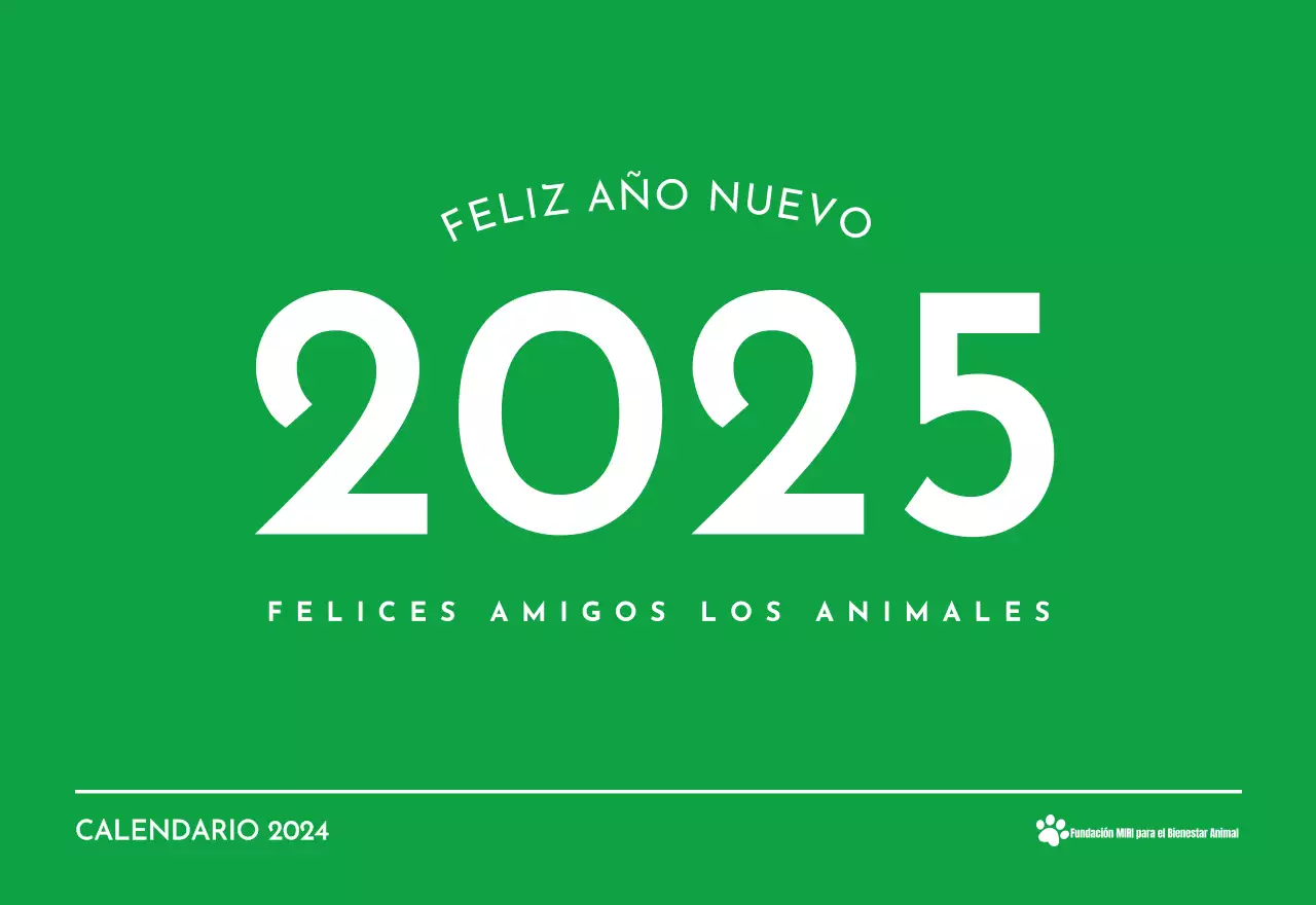 Un calendario con una foto de un cachorro y un bonito mensaje en color verde