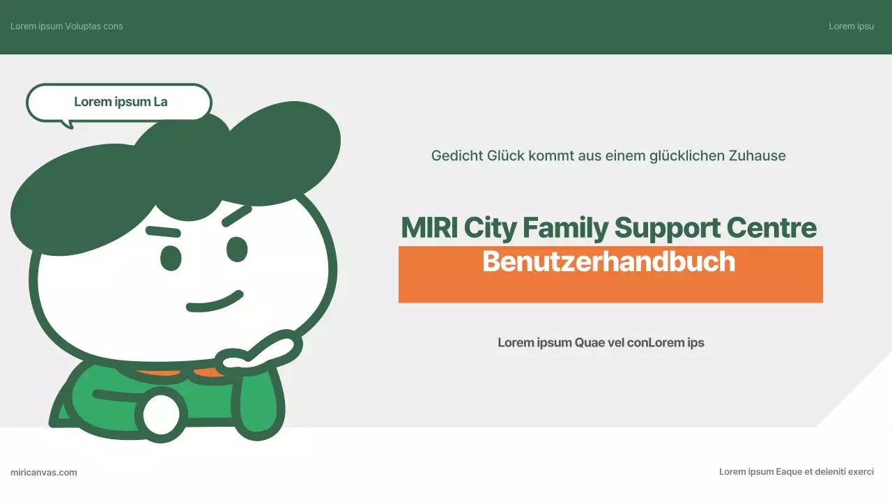 Ein einfacher, grüner und oranger Leitfaden für das Family Support Centre