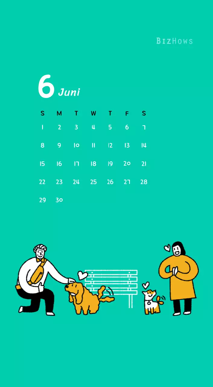 Neujahrskalender mit niedlichen Illustrationen