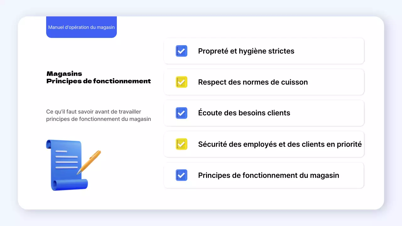 Guide des normes simples d'exploitation des magasins bleus et jaunes
