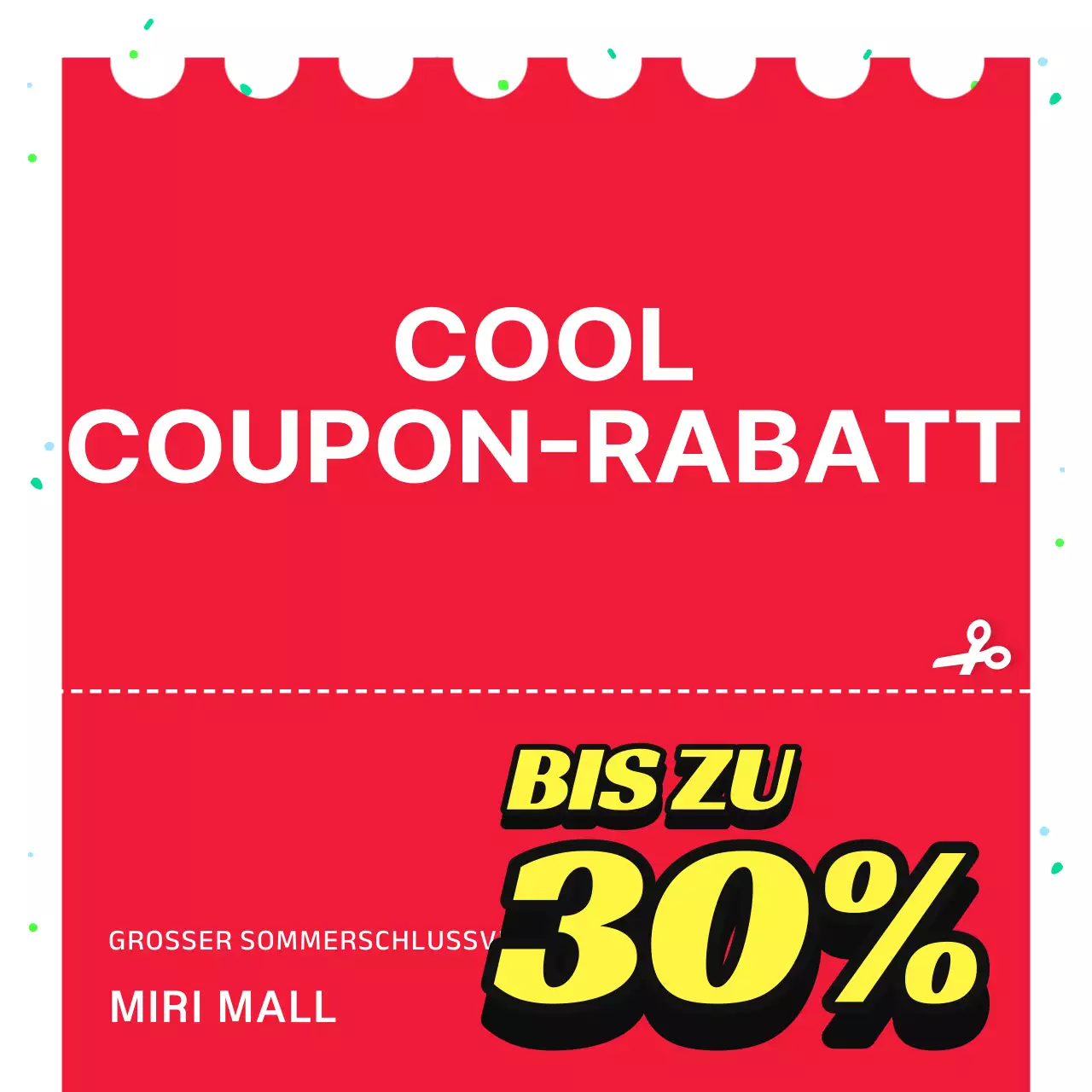 Förderung des Sommerschlussverkaufs mit roten Akzenten