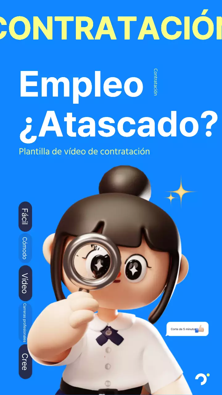 Un bonito anuncio de contratación en azul y amarillo